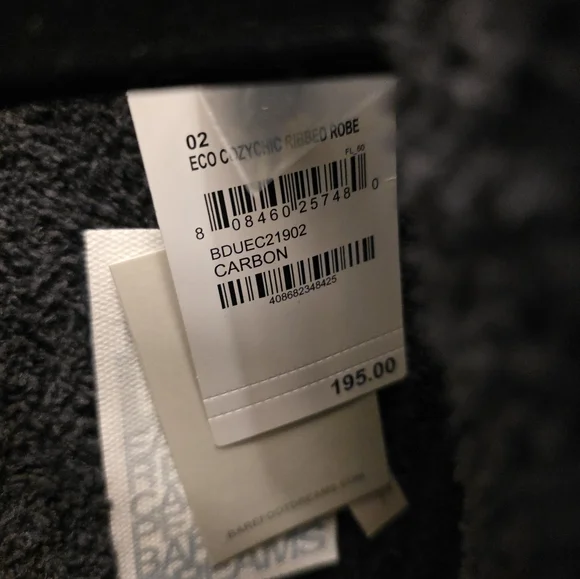 Barefoot Dreams Eco CozyChic Ribbed Robe Sz 2 Christmas Gift Carbon Charcoal - Picture 7 of 16